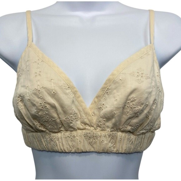 American Eagle Bralette Women Small Eyelet Lace Boho Cottagecore French Romantic - Picture 1 of 7